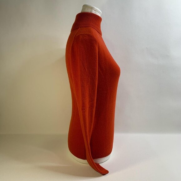 Charter Club Luxe Burnt Orange Cashmere Turtleneck Sweater - Cozy & Stylish! - Picture 3 of 8